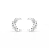 0.81 CT Lab Diamond Half Moon Earrings